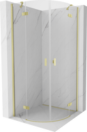Mexen Mist полукръгла душ кабина 80 x 80 см, прозрачна, златно четка - 8A33-080-080-55-00