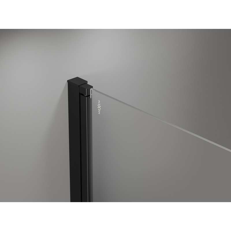 Mexen Mist-F Duo сгъваема душ кабина лява 85 x 75 см, прозрачна, черна - 8A6-085L-075P-70-00