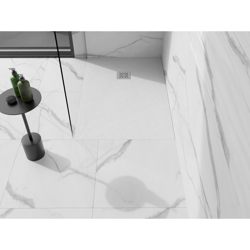 Mexen Stone+ правоъгълна композитна душ кабина 100 x 70 см, бяла - 44107010