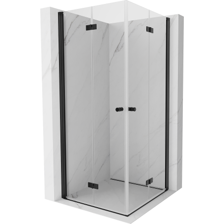 Mexen Mist-F Duo сгъваема душ кабина 80 x 80 см, прозрачна, черна - 8A6-080L-080P-70-00