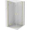 Mexen Mist L полукръгла душ кабина 90 x 90 см, прозрачна, златиста четкана - 8A33L-090-090-55-00