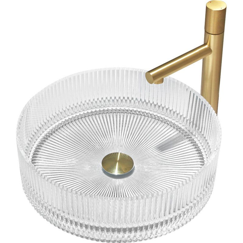 Mexen Eiva стъклена умивалник върху плота 39 x 39 см, прозрачна - 24163900