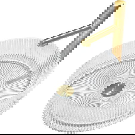 Mexen Eiva стъклена умивалник върху плота 39 x 39 см, прозрачна - 24163900