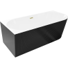 Mexen Silo свободностояща ъглова лява вана оребрена 150 x 75 см, бяло/черно,