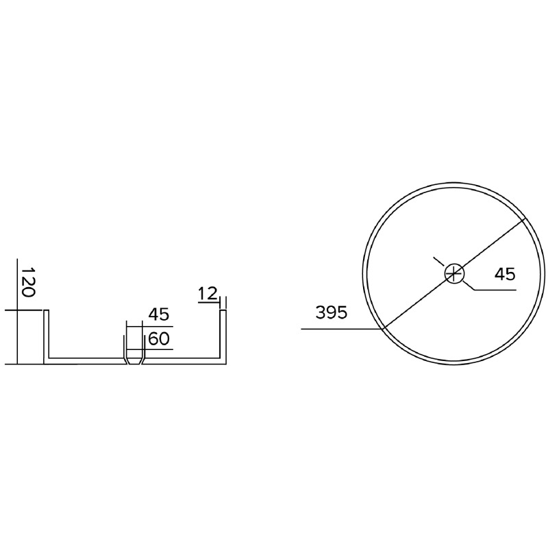 Mexen Eiva стъклена мивка за плот 39 x 39 cm, черна - 24163970