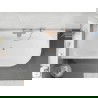 Mexen Silo свободно стояща вана ъглова лява, оребрена 170 x 80 см, бяла, прелив мед четкан - 52891708000L-65