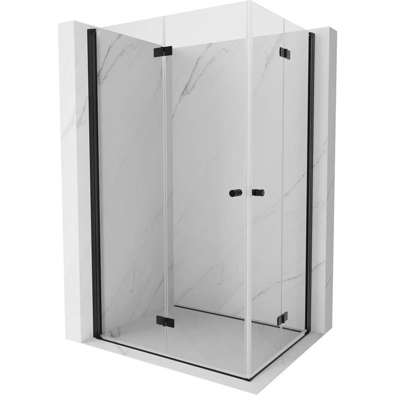 Mexen Mist-F Duo сгъваема душ кабина 120 x 90 см, прозрачна, черна - 8A6-120L-090P-70-00
