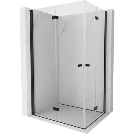 Mexen Mist-F Duo сгъваема душ кабина 120 x 90 см, прозрачна, черна - 8A6-120L-090P-70-00