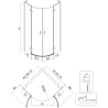 Mexen Mist L полукръгла душ кабина с вратичка 90 x 90 см, прозрачна, черна - 8A33L-090-090-70-00