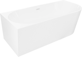 Mexen Silo свободно стояща ъглова лява вана, оребрена 170 x 80 см, бяла, бял преливник - 52891708000L-20