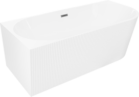 Mexen Silo свободностояща лява ъглова вана с релеф 170 x 80 см, бяла, преливник gun metal - 52891708000L-95