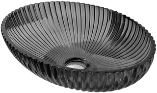 Mexen Zira стъклена мивка за монтаж върху плот 53 x 35 cm, черна - 24175370