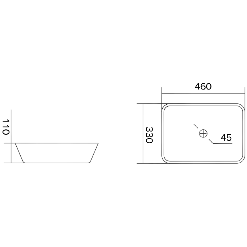 Mexen Tiva стъклена умивалник за монтаж върху плот 46 x 33 cm, прозрачна - 24184600