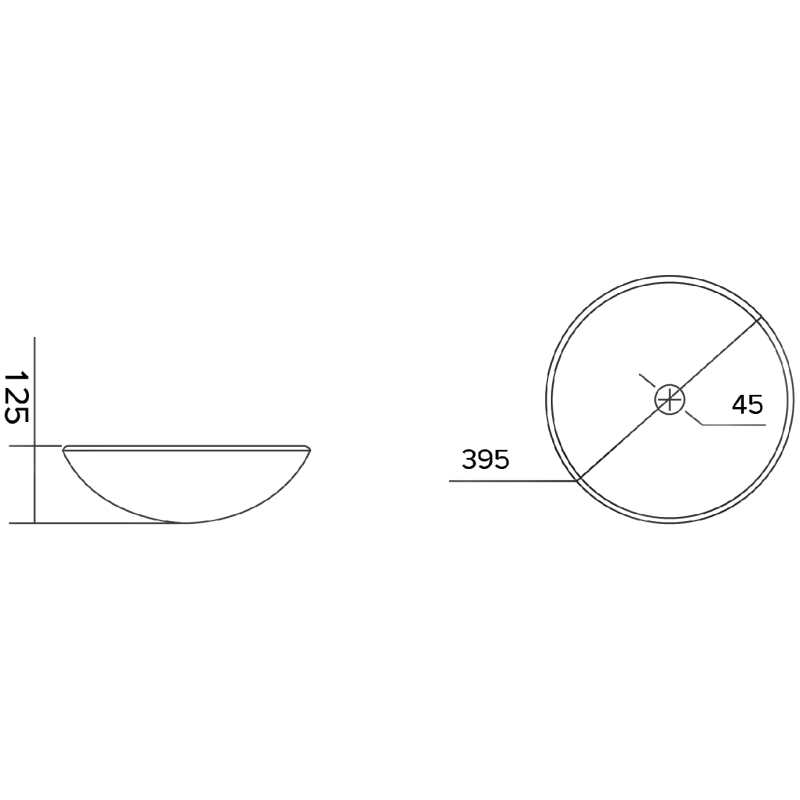 Mexen Zuri стъклена мивка за монтаж върху плот 39 x 39 cm, прозрачна - 24193900