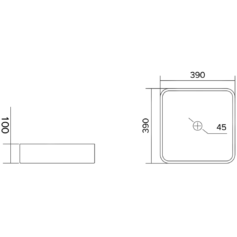 Mexen Nira стъклена умивалник за поставяне на плот 39 x 39 см, прозрачен - 24203900