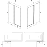 Mexen Mist L параван за вана 2-части 100 x 150 см, прозрачен, хром - 8A9L-100-011-01-00