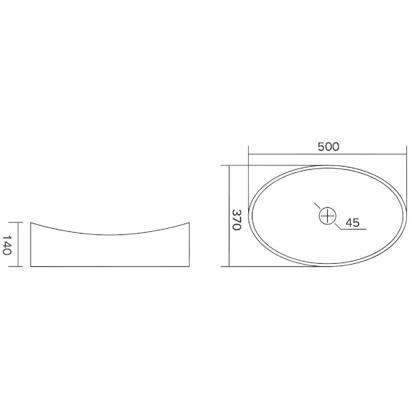 Mexen Kivo стъклена мивка за плот 50 x 37 см, сива - 24215066