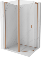 Mexen Mist L асиметрична петстенна душ кабина 90x80 см, прозрачна, четкано