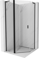 Mexen Mist L петстенна душ кабина с врата 80 x 80 см, прозрачна, черна - 8A8L-080-080-70-00