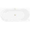 Mexen Silo самостоятелна вана за монтаж в ъгъл, дясна, оребрена 150 x 75 см, бяла, златисто четкан преливник - 52891507500P-55