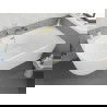 Mexen Silo свободно стояща ъглова дясна оребрена вана 150 x 75 cm, бяла, преливник златист четкан - 52891507500P-55