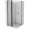Mexen Mist L петостенна душ кабина с врата, 90 x 90 см, прозрачна, черна - 8A8L-090-090-70-00