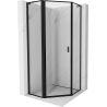 Mexen Mist L петостенна душ кабина с лява врата 90 x 90 см, черна рамка, черна - 8A8L-090-090-70-70-L
