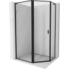 Mexen Mist L петстенна асиметрична душ кабина лява 100 x 90 см, черна рамка, черна - 8A8L-100-090-70-70-L