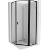 Mexen Mist L петоъгълна душ кабина с отваряща се врата вдясно 80 x 80 см, черна рамка, черна - 8A8L-080-080-70-70-P