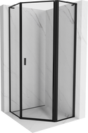 Mexen Mist L петстенна правоъгълна душ кабина с отваряеми врати строго 90 x 90 см, черна рамка, черна - 8A8L-090-090-70-70-P