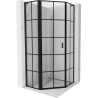 Mexen Mist L петстенна душ кабина с лява панта 100 x 100 см, черна решетка, черно - 8A8L-100-100-70-77-L