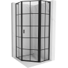 Mexen Mist L петстенен душ кът, панти десни 90 x 90 см, черна решетка, черен - 8A8L-090-090-70-77-P