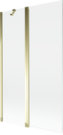 Mexen Mist сгъваем екран за вана с 2 крила 110 x 150 см, прозрачен, златен - 8A9-110-011-50-00