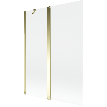 Mexen Mist душ преграда 2-крилна 130 x 150 см, прозрачна, златна - 8A9-130-011-50-00