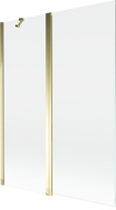 Mexen Mist душ преграда 2-крилна 130 x 150 см, прозрачна, златна - 8A9-130-011-50-00