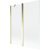 Mexen Mist 2-крилен душ параван 140 x 150 см, прозрачен, златен - 8A9-140-011-50-00
