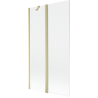 Mexen Mist параван за вана с 2 крила 100 x 150 см, прозрачен, златисто-четкан - 8A9-100-011-55-00
