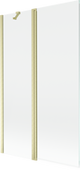 Mexen Mist параван за вана 2-крилен 110 x 150 см, прозрачен, златист мат - 8A9-110-011-55-00