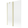 Mexen Mist двукрилен параван за вана 120 x 150 cm, прозрачен, златист четкан - 8A9-120-011-55-00