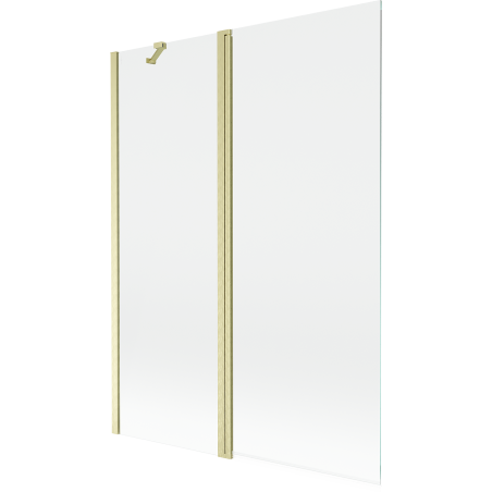 Mexen Mist параван за вана 2-крилен 130 x 150 см, прозрачен, златен мат - 8A9-130-011-55-00
