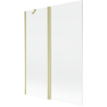 Mexen Mist параван за вана 2-крилен 130 x 150 см, прозрачен, златен мат - 8A9-130-011-55-00