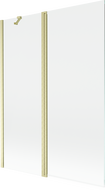Mexen Mist параван за вана 2-крилен 130 x 150 см, прозрачен, златен мат - 8A9-130-011-55-00