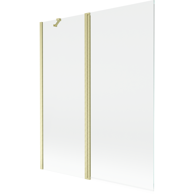 Mexen Mist параван за вана 2-крилен 140 x 150 см, прозрачен, златен мат - 8A9-140-011-55-00
