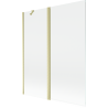 Mexen Mist параван за вана 2-крилен 140 x 150 см, прозрачен, златен мат - 8A9-140-011-55-00