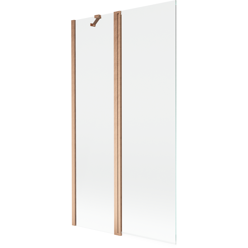 Mexen Mist параван за вана 2-крилен 100 x 150 cm, прозрачен, четкан мед - 8A9-100-011-65-00