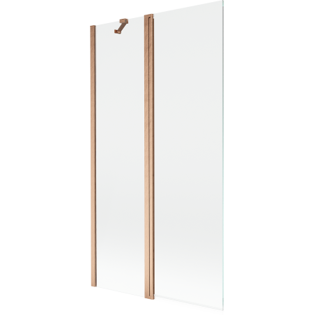 Mexen Mist параван за вана 2-крилен 100 x 150 cm, прозрачен, четкан мед - 8A9-100-011-65-00