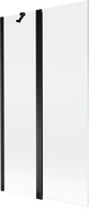Mexen Mist двукрилен параван за вана 100 x 150 cm, прозрачен, черен - 8A9-100-011-70-00