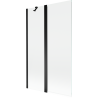 Mexen Mist параван за вана с 2 крила 110 x 150 cm, прозрачен, черен - 8A9-110-011-70-00