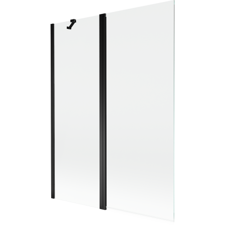 Mexen Mist двукрилен параван за вана 130 x 150 см, прозрачен, черен - 8A9-130-011-70-00