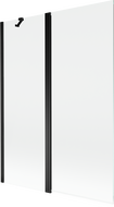 Mexen Mist двукрилен параван за вана 130 x 150 см, прозрачен, черен - 8A9-130-011-70-00